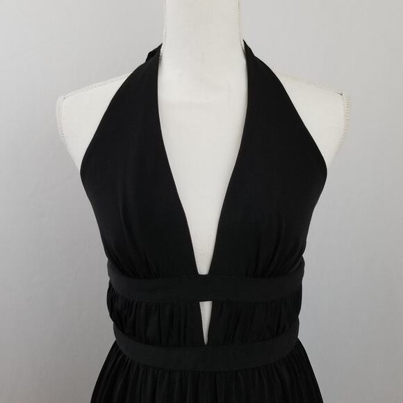 NWT ABS Allen Schwartz Black Halter Dress - Picture 2 of 8